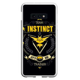 Чехол для Samsung S10E с принтом Pokemon Team Instinct в Тюмени, Силикон | Область печати: задняя сторона чехла, без боковых панелей | Тематика изображения на принте: battle | drawing | entei | go | legendary | lugia | metagross | nintendo | pikachu | pokemon | raikou | squirtle | zapdos | брок | бульбазавр | мисти | монстр | пикачу | покемон | эш