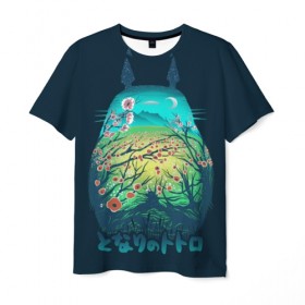 Мужская футболка 3D с принтом Totoro в Тюмени, 100% полиэфир | прямой крой, круглый вырез горловины, длина до линии бедер | anime | forest | meme | my neighbor | protectors | tokyo | totoro | аниме | гибли | иероглиф | манга | миядзаки | мой сосед | стиль | тоторо | фентези | хаяо | япония