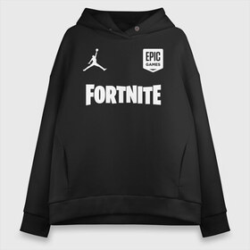 Женское худи Oversize хлопок с принтом Jordan x Fortnite (5) в Тюмени, френч-терри — 70% хлопок, 30% полиэстер. Мягкий теплый начес внутри —100% хлопок | боковые карманы, эластичные манжеты и нижняя кромка, капюшон на магнитной кнопке | 2019 | fortnite | game | jordan | nba | джордан | игра | королевская битва | кроссовки | нба | форнайт | фортнай | фортнайт