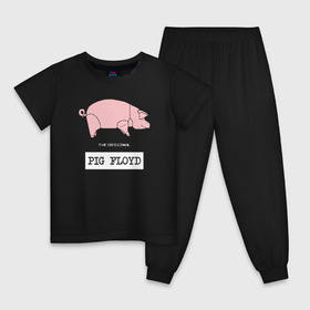 Детская пижама хлопок с принтом Pig Floyd в Тюмени, 100% хлопок |  брюки и футболка прямого кроя, без карманов, на брюках мягкая резинка на поясе и по низу штанин
 | Тематика изображения на принте: pink floyd | pinkfloyd | арт | артрок | группа | дэвид гилмор | пинк флойд | пинкфлойд | прогрессивный | психоделический | рок | сид барретт | симфонический | спэйс | эйсид | экспериментальный