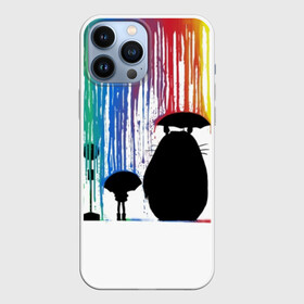 Чехол для iPhone 13 Pro Max с принтом My Neighbor Totoro радужные подтеки в Тюмени,  |  | Тематика изображения на принте: anime | forest | meme | my neighbor | protectors | tokyo | totoro | аниме | гибли | иероглиф | манга | миядзаки | мой сосед | стиль | тоторо | фентези | хаяо | япония