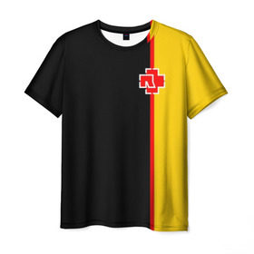 Мужская футболка 3D с принтом Rammstein Deutschland в Тюмени, 100% полиэфир | прямой крой, круглый вырез горловины, длина до линии бедер | 