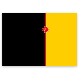 Поздравительная открытка с принтом Rammstein Deutschland в Тюмени, 100% бумага | плотность бумаги 280 г/м2, матовая, на обратной стороне линовка и место для марки
 | 