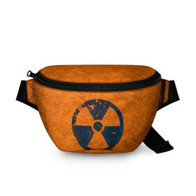 Поясная сумка 3D с принтом Радиация в Тюмени, 100% полиэстер | плотная ткань, ремень с регулируемой длиной, внутри несколько карманов для мелочей, основное отделение и карман с обратной стороны сумки застегиваются на молнию | radiation | кислота | прикол | прикольная картинка | радиация