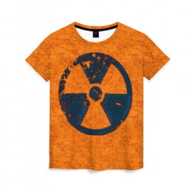 Женская футболка 3D с принтом Радиация в Тюмени, 100% полиэфир ( синтетическое хлопкоподобное полотно) | прямой крой, круглый вырез горловины, длина до линии бедер | radiation | кислота | прикол | прикольная картинка | радиация