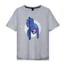 Мужская футболка хлопок Oversize с принтом Ленивец в Тюмени, 100% хлопок | свободный крой, круглый ворот, “спинка” длиннее передней части | sloth | ленивец | ленивцы | лень
