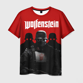 Мужская футболка 3D с принтом Wolfenstein в Тюмени, 100% полиэфир | прямой крой, круглый вырез горловины, длина до линии бедер | cyberpilot | new colossus | new order | old blood | wolfenstein | youngblood | игры