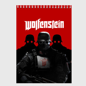 Скетчбук с принтом Wolfenstein в Тюмени, 100% бумага
 | 48 листов, плотность листов — 100 г/м2, плотность картонной обложки — 250 г/м2. Листы скреплены сверху удобной пружинной спиралью | cyberpilot | new colossus | new order | old blood | wolfenstein | youngblood | игры