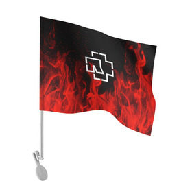 Флаг для автомобиля с принтом RAMMSTEIN в Тюмени, 100% полиэстер | Размер: 30*21 см | fire | metallica | music | rammstein | rock | металл | металлика | музыка | огонь | пламя | раммштайн | рок | рок группа