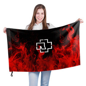 Флаг 3D с принтом RAMMSTEIN в Тюмени, 100% полиэстер | плотность ткани — 95 г/м2, размер — 67 х 109 см. Принт наносится с одной стороны | fire | metallica | music | rammstein | rock | металл | металлика | музыка | огонь | пламя | раммштайн | рок | рок группа