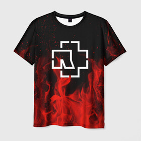 Мужская футболка 3D с принтом RAMMSTEIN в Тюмени, 100% полиэфир | прямой крой, круглый вырез горловины, длина до линии бедер | fire | metallica | music | rammstein | rock | металл | металлика | музыка | огонь | пламя | раммштайн | рок | рок группа