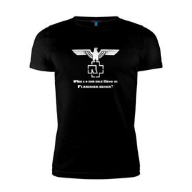 Мужская футболка премиум с принтом Rammstein в Тюмени, 92% хлопок, 8% лайкра | приталенный силуэт, круглый вырез ворота, длина до линии бедра, короткий рукав | metallica | music | rammstein | rock | металл | металлика | музыка | раммштайн | рок | рок группа