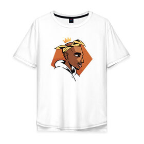 Мужская футболка хлопок Oversize с принтом 2pac в Тюмени, 100% хлопок | свободный крой, круглый ворот, “спинка” длиннее передней части | 2pac | tupac | реп | тупак | хип хоп | шакур