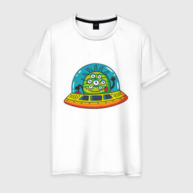 Мужская футболка хлопок с принтом пришелец в Тюмени, 100% хлопок | прямой крой, круглый вырез горловины, длина до линии бедер, слегка спущенное плечо. | nasa | ufo | звезды | инопланетянин | космос | наса | небо | нло | пришелец | чужой