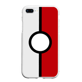 Чехол для iPhone 7Plus/8 Plus матовый с принтом Pokeball (Pokemon) в Тюмени, Силикон | Область печати: задняя сторона чехла, без боковых панелей | anime | pokeball | pokemon | аниме. | белый | красный | покебол | покемон | чёрный