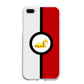 Чехол для iPhone 7Plus/8 Plus матовый с принтом Pokeball (pikachu sleep) в Тюмени, Силикон | Область печати: задняя сторона чехла, без боковых панелей | anime | pikachu | pokeball | pokemon | sleep | аниме. | пикачу | покебол | покемон | спит. белый. красный. чёрный