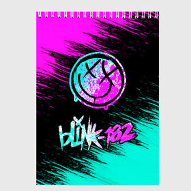 Скетчбук с принтом Blink-182 (1) в Тюмени, 100% бумага
 | 48 листов, плотность листов — 100 г/м2, плотность картонной обложки — 250 г/м2. Листы скреплены сверху удобной пружинной спиралью | Тематика изображения на принте: art | blink | music | pop | rock | арт | блинк | музыка | поп музыка | рок