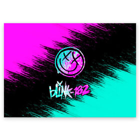 Поздравительная открытка с принтом Blink-182 (1) в Тюмени, 100% бумага | плотность бумаги 280 г/м2, матовая, на обратной стороне линовка и место для марки
 | art | blink | music | pop | rock | арт | блинк | музыка | поп музыка | рок