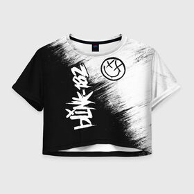 Женская футболка Cropp-top с принтом Blink-182 (2) в Тюмени, 100% полиэстер | круглая горловина, длина футболки до линии талии, рукава с отворотами | art | blink | music | pop | rock | арт | блинк | музыка | поп музыка | рок