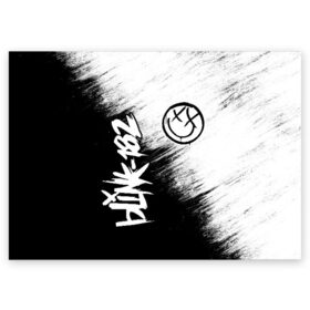 Поздравительная открытка с принтом Blink-182 (2) в Тюмени, 100% бумага | плотность бумаги 280 г/м2, матовая, на обратной стороне линовка и место для марки
 | art | blink | music | pop | rock | арт | блинк | музыка | поп музыка | рок