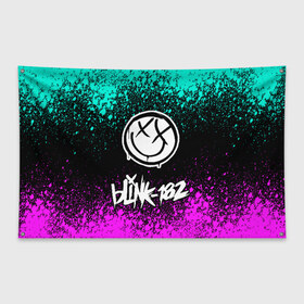 Флаг-баннер с принтом Blink-182 (3) в Тюмени, 100% полиэстер | размер 67 х 109 см, плотность ткани — 95 г/м2; по краям флага есть четыре люверса для крепления | art | blink | music | pop | rock | арт | блинк | музыка | поп музыка | рок