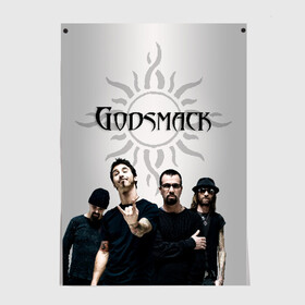 Постер с принтом Godsmack в Тюмени, 100% бумага
 | бумага, плотность 150 мг. Матовая, но за счет высокого коэффициента гладкости имеет небольшой блеск и дает на свету блики, но в отличии от глянцевой бумаги не покрыта лаком | Тематика изображения на принте: alternative | american rock | crimson | grunge | hardrock | heavy | heavy metal | i stand alone | nu metal | post grunge | rock | sully erna | альтернатива | грандж | рок | хард рок | хэви