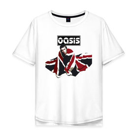 Мужская футболка хлопок Oversize с принтом Oasis в Тюмени, 100% хлопок | свободный крой, круглый ворот, “спинка” длиннее передней части | 