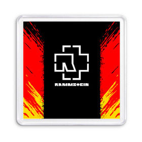 Магнит 55*55 с принтом RAMMSTEIN в Тюмени, Пластик | Размер: 65*65 мм; Размер печати: 55*55 мм | music | rammstein | rock | группа | музыка | музыканты | рамштайн | рок