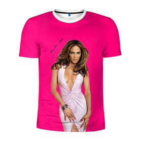 Мужская футболка 3D спортивная с принтом Jennifer Lopez в Тюмени, 100% полиэстер с улучшенными характеристиками | приталенный силуэт, круглая горловина, широкие плечи, сужается к линии бедра | 
