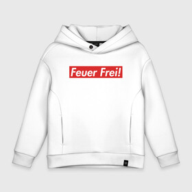 Детское худи Oversize хлопок с принтом Feuer Frei! в Тюмени, френч-терри — 70% хлопок, 30% полиэстер. Мягкий теплый начес внутри —100% хлопок | боковые карманы, эластичные манжеты и нижняя кромка, капюшон на магнитной кнопке | guitar | hard | heavymetal | metal | music | rammstein | rock | supreme | гитара | картинка | картинки | метал | мода | музыка | рамштайн | рок | суприм | тренд | тренды | треш | трэш | тяжелый | хард