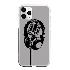 Чехол для iPhone 11 Pro Max матовый с принтом Микрофон в Тюмени, Силикон |  | Тематика изображения на принте: black | gray | headphones | microphone | music | music lover | sound | звук | меломан | микрофон | музыка | наушники | серый | черный