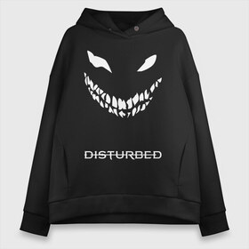 Женское худи Oversize хлопок с принтом DISTURBED FACE в Тюмени, френч-терри — 70% хлопок, 30% полиэстер. Мягкий теплый начес внутри —100% хлопок | боковые карманы, эластичные манжеты и нижняя кромка, капюшон на магнитной кнопке | disturbed | music | rock | группа | музыка | музыканты | рок