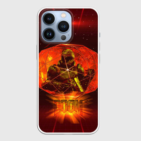 Чехол для iPhone 13 Pro с принтом Doom Enternal в Тюмени,  |  | Тематика изображения на принте: 3d | doom enternal | игра | компьютерная | логотип | темный | шутер