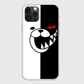 Чехол для iPhone 12 Pro с принтом Monokuma открыл рот в Тюмени, силикон | область печати: задняя сторона чехла, без боковых панелей | anime | bear | black  white | danganronpa | kurokuma | monodam | monokuma | monomi | monotaro | pink | rabbit | school | shirokuma | аниме | главарь | мoноми | монокума | черно белый | школа