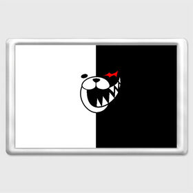 Магнит 45*70 с принтом MONOKUMA в Тюмени, Пластик | Размер: 78*52 мм; Размер печати: 70*45 | anime | bear | black  white | danganronpa | kurokuma | monodam | monokuma | monomi | monotaro | pink | rabbit | school | shirokuma | аниме | главарь | мoноми | монокума | черно белый | школа