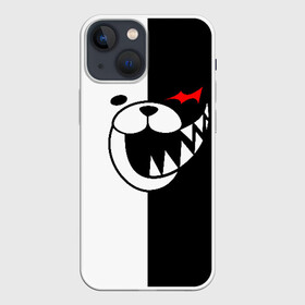 Чехол для iPhone 13 mini с принтом Monokuma открыл рот в Тюмени,  |  | anime | bear | black  white | danganronpa | kurokuma | monodam | monokuma | monomi | monotaro | pink | rabbit | school | shirokuma | аниме | главарь | мoноми | монокума | черно белый | школа