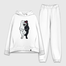 Женский костюм хлопок Oversize с принтом Monokuma с пупком в Тюмени,  |  | Тематика изображения на принте: anime | bear | black  white | danganronpa | kurokuma | monodam | monokuma | monomi | monotaro | pink | rabbit | school | shirokuma | аниме | главарь | мoноми | монокума | черно белый | школа