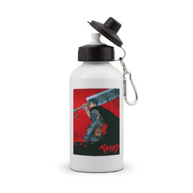 Бутылка спортивная с принтом Berserk в Тюмени, металл | емкость — 500 мл, в комплекте две пластиковые крышки и карабин для крепления | anime | berserk | guts | аниме | берсерк | гатс