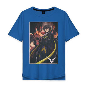 Мужская футболка хлопок Oversize с принтом CODE GEASS Lelouch в Тюмени, 100% хлопок | свободный крой, круглый ворот, “спинка” длиннее передней части | Тематика изображения на принте: anime | lelouch | аниме | код гиас | кодгиас | лелуш