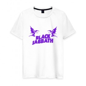 Мужская футболка хлопок с принтом black sabbath в Тюмени, 100% хлопок | прямой крой, круглый вырез горловины, длина до линии бедер, слегка спущенное плечо. | 