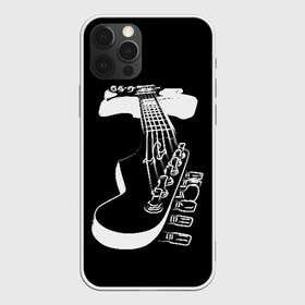 Чехол для iPhone 12 Pro Max с принтом Гитара в Тюмени, Силикон |  | black | game | guitar | instrument | music | musician | strings | white | белый | гитара | игра | инструмент | музыка | музыкант | струны | черный