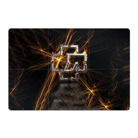 Магнитный плакат 3Х2 с принтом Rammstein в Тюмени, Полимерный материал с магнитным слоем | 6 деталей размером 9*9 см | 3d | rammstein | германия | красный | логотип | рок | черный