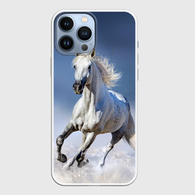 Чехол для iPhone 13 Pro Max с принтом Белая лошадь в Тюмени,  |  | animal | beautiful | gloss | horse | mane | mustang | muzzle | nature | snow | white | wild | winter | белый | грива | дикий | животное | зима | конь | красивый | лоск | лошадь | мустанг | природа | скакун | снег