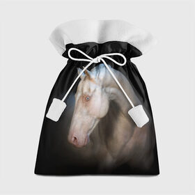 Подарочный 3D мешок с принтом Белая лошадь в Тюмени, 100% полиэстер | Размер: 29*39 см | animal | black | breed | horse | muscle | muzzle | strength | unusual | white | белый | животное | конь | лошадь | мышцы | необычный | порода | сила | скакун