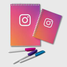 Блокнот с принтом Instagram в Тюмени, 100% бумага | 48 листов, плотность листов — 60 г/м2, плотность картонной обложки — 250 г/м2. Листы скреплены удобной пружинной спиралью. Цвет линий — светло-серый
 | instagram | photo | инстаблогер | инстаграм | интернет | сеть | социальная | фото