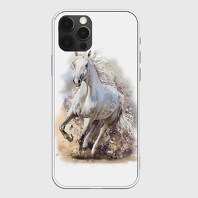 Чехол для iPhone 12 Pro Max с принтом Белая лошадь в Тюмени, Силикон |  | animal | beautiful | drawing | horse | mane | muzzle | nature | white | wild | белый | грива | дикий | животное | конь | красивый | лошадь | природа | рисунок | скакун