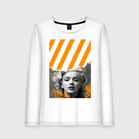 Женский лонгслив хлопок с принтом Мэрилин Монро fashion в Тюмени, 100% хлопок |  | marilyn monroe | off white | off white купить | off white мужская | off white одежда | off white футболка | кофта off white | мэрилин монро | мэрилин монро фото | офф вайт | офф уайт