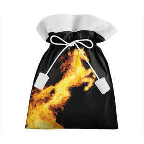 Подарочный 3D мешок с принтом Огненный конь в Тюмени, 100% полиэстер | Размер: 29*39 см | animal | beautiful | black | fiery | fire | horse | mane | wild | грива | дикий | животное | конь | красивый | лошадь | огненный | огонь | скакун | черный