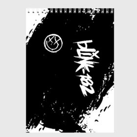 Скетчбук с принтом BLINK-182 в Тюмени, 100% бумага
 | 48 листов, плотность листов — 100 г/м2, плотность картонной обложки — 250 г/м2. Листы скреплены сверху удобной пружинной спиралью | blink | music | rock | блинк | группа | музыка | музыканты | рок