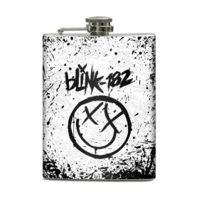 Фляга с принтом BLINK-182 в Тюмени, металлический корпус | емкость 0,22 л, размер 125 х 94 мм. Виниловая наклейка запечатывается полностью | blink | music | rock | блинк | группа | музыка | музыканты | рок